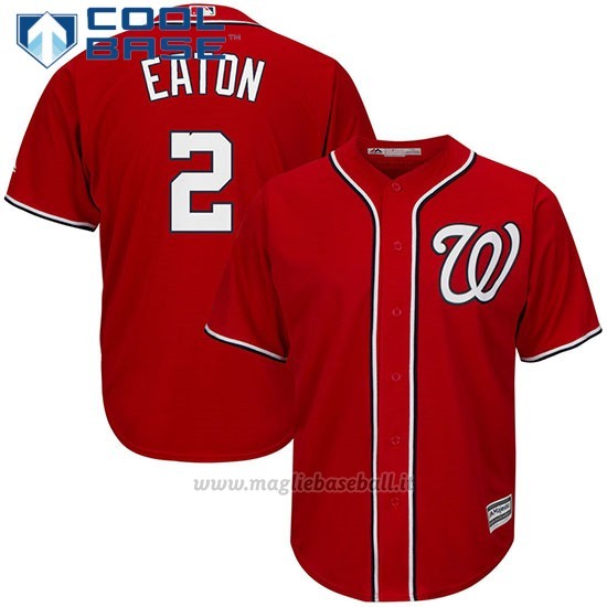 Maglia Baseball Uomo Washington Nationals Adam Eaton Scarlet Cool Base
